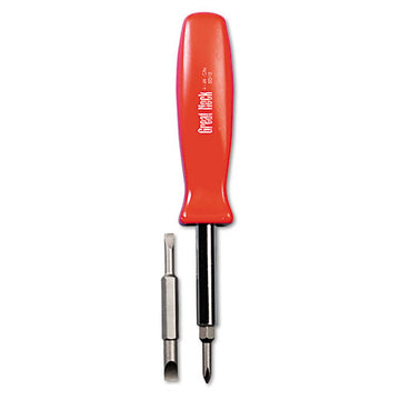 Great Neck® 4 In-1 Screwdriver W-interchangeable Phillips-standard Bits, Assorted Colors freeshipping - TVN Wholesale